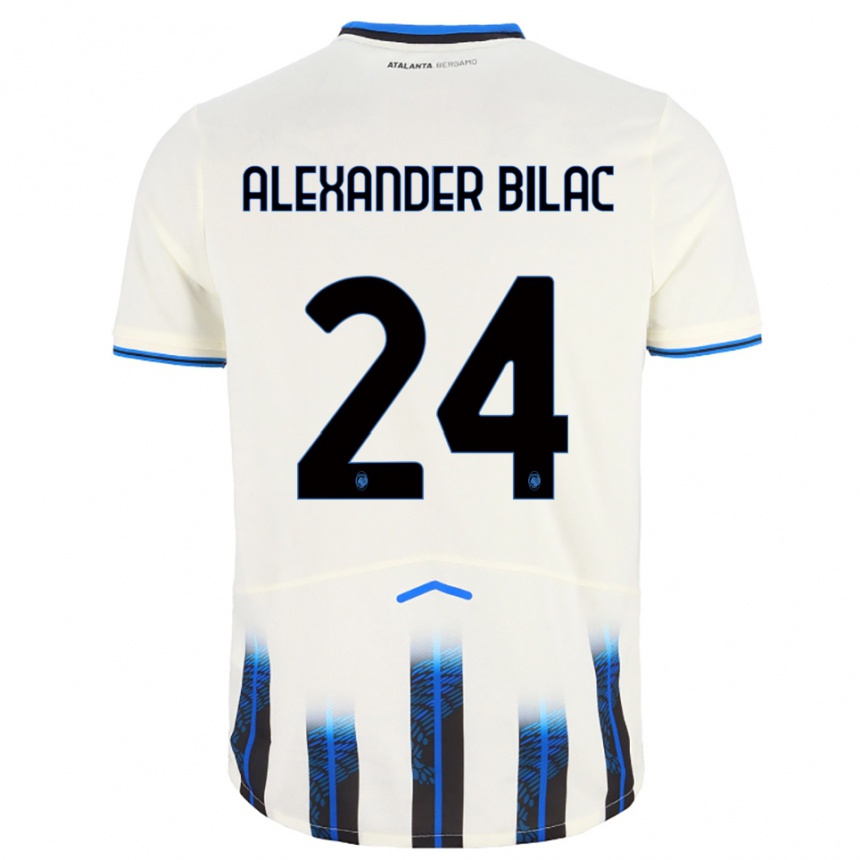 ילדים כדורגל Max Alexander Bilac #24 לבן כחול הרחק ג'רזי 2025/26
