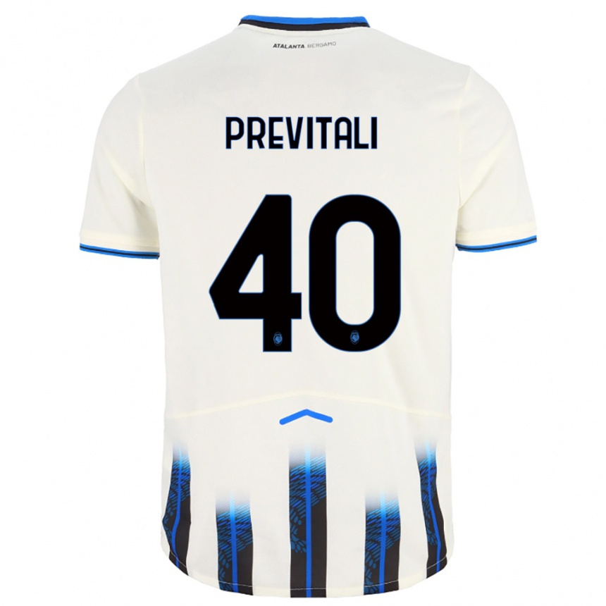 ילדים כדורגל Cristian Previtali #40 לבן כחול הרחק ג'רזי 2025/26
