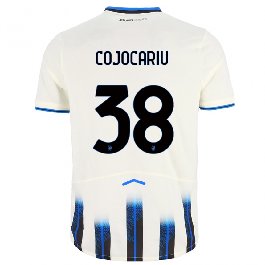 ילדים כדורגל Raul Cojocariu #38 לבן כחול הרחק ג'רזי 2025/26