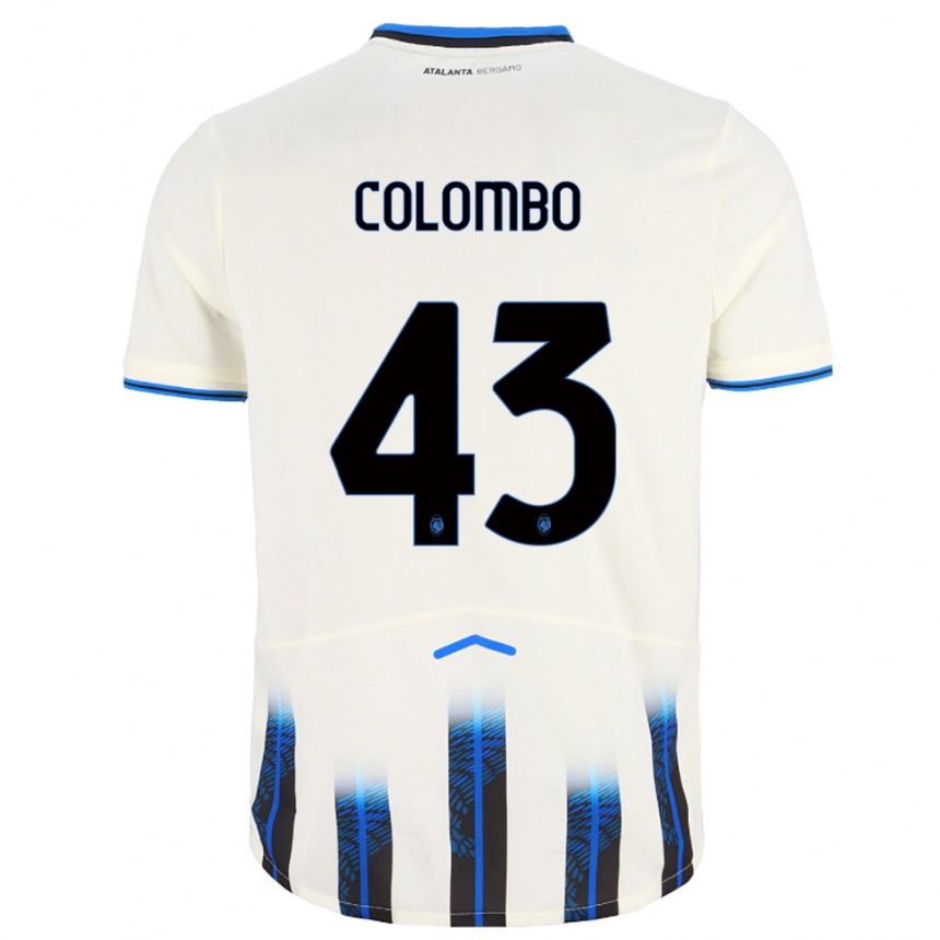 ילדים כדורגל Matteo Colombo #43 לבן כחול הרחק ג'רזי 2025/26