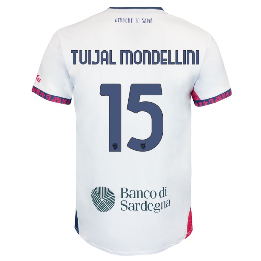ילדים כדורגל Luca Tuijal Mondellini #15 לבן נייבי אדום הרחק ג'רזי 2025/26