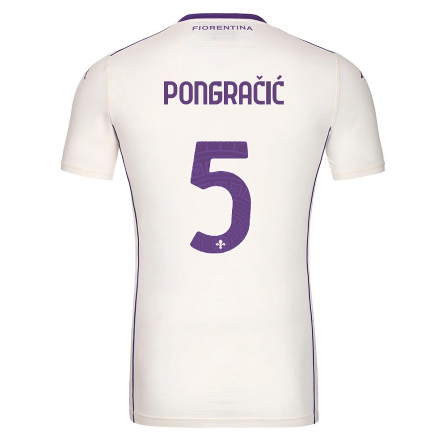 ילדים כדורגל מרין פונגראצ'יץ' #5 לבן סגול אדום הרחק ג'רזי 2025/26