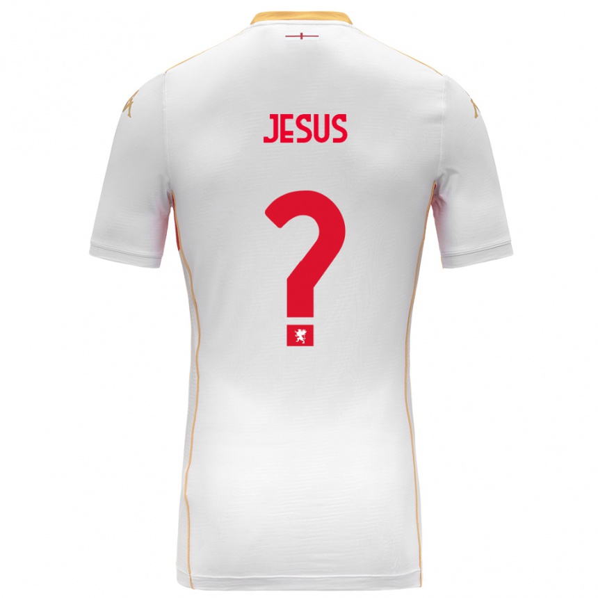 ילדים כדורגל Elton Jesus #0 לבן אדום הרחק ג'רזי 2025/26