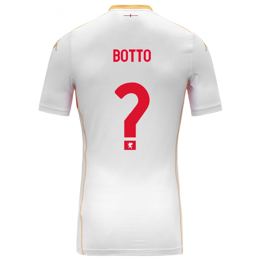 ילדים כדורגל Achille Botto #0 לבן אדום הרחק ג'רזי 2025/26