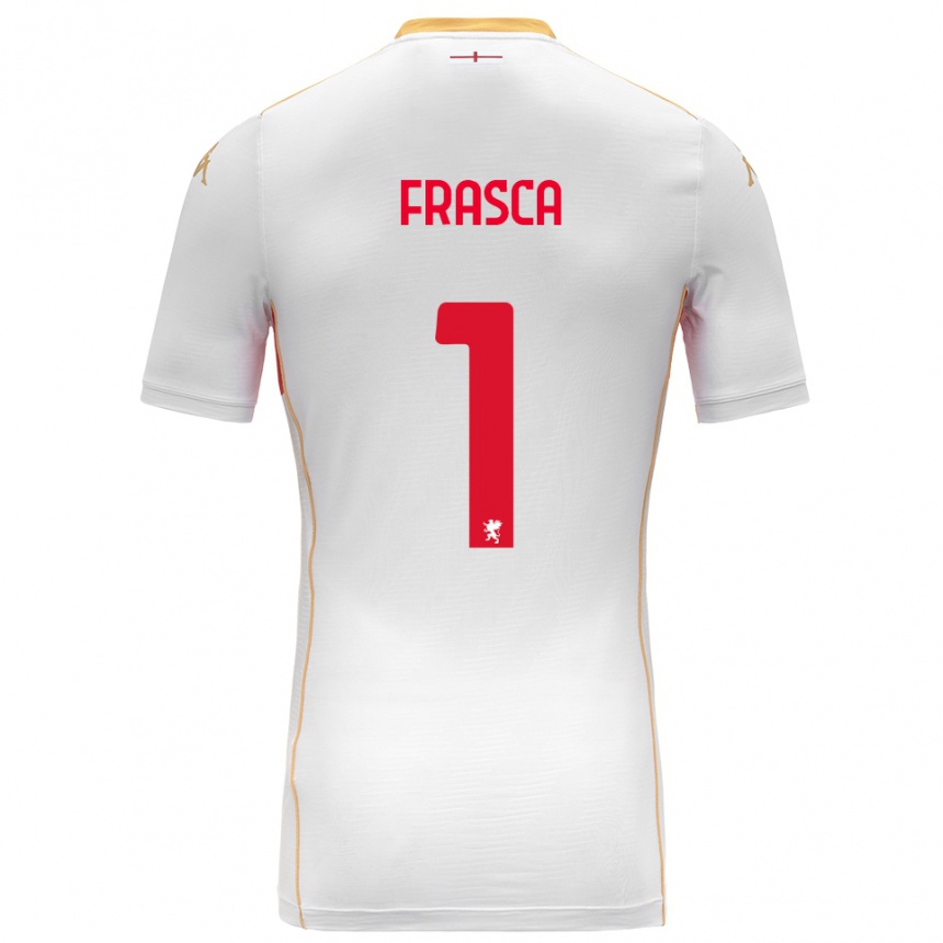 ילדים כדורגל Andrea Frasca #1 לבן אדום הרחק ג'רזי 2025/26