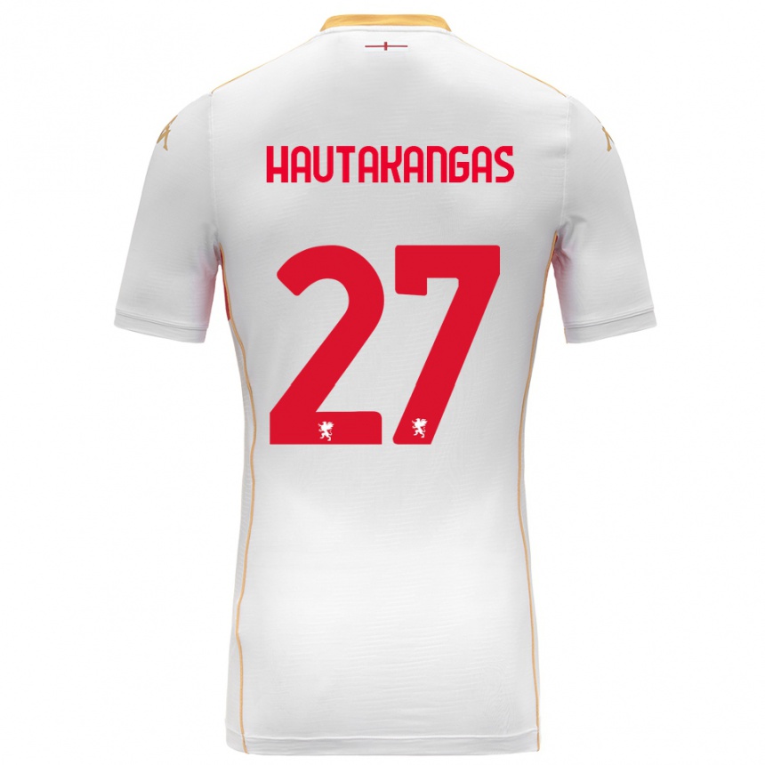 ילדים כדורגל Pietu Hautakangas #27 לבן אדום הרחק ג'רזי 2025/26