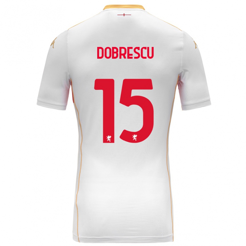 ילדים כדורגל Ianis Dobrescu #15 לבן אדום הרחק ג'רזי 2025/26