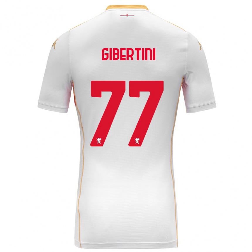 ילדים כדורגל Matteo Gibertini #77 לבן אדום הרחק ג'רזי 2025/26