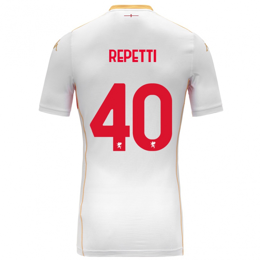 ילדים כדורגל Chiara Repetti #40 לבן אדום הרחק ג'רזי 2025/26