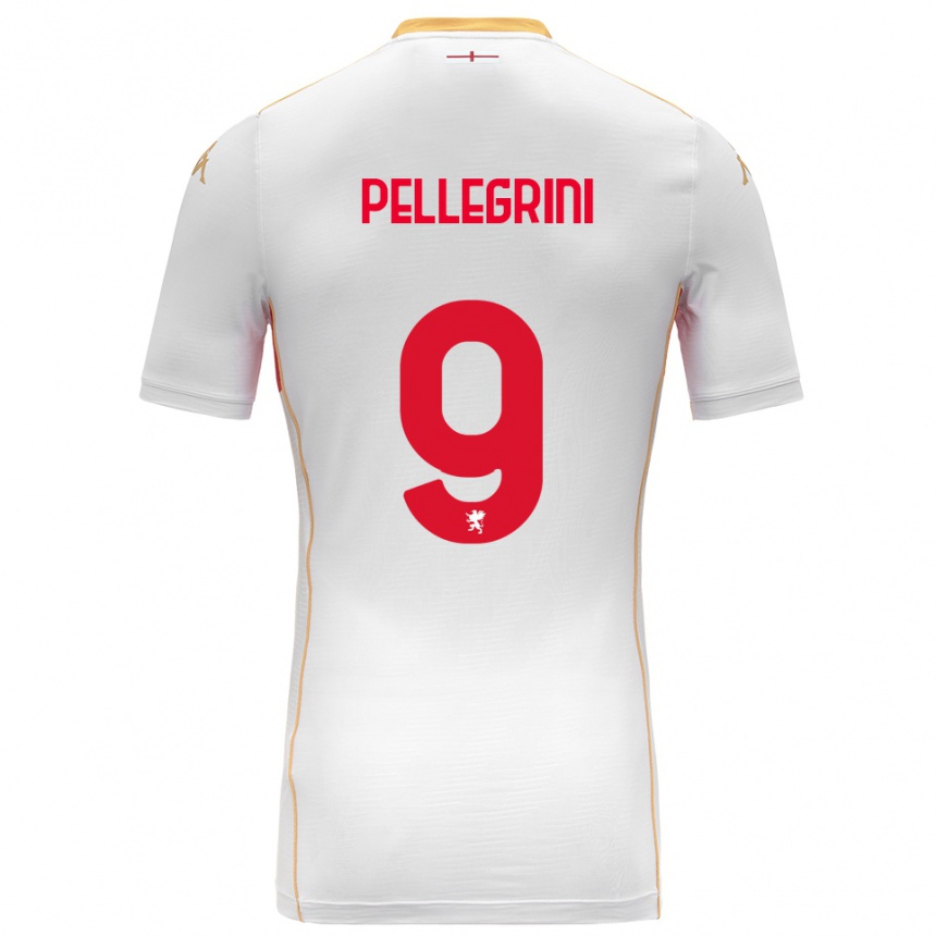 ילדים כדורגל Fernando Pellegrini #9 לבן אדום הרחק ג'רזי 2025/26