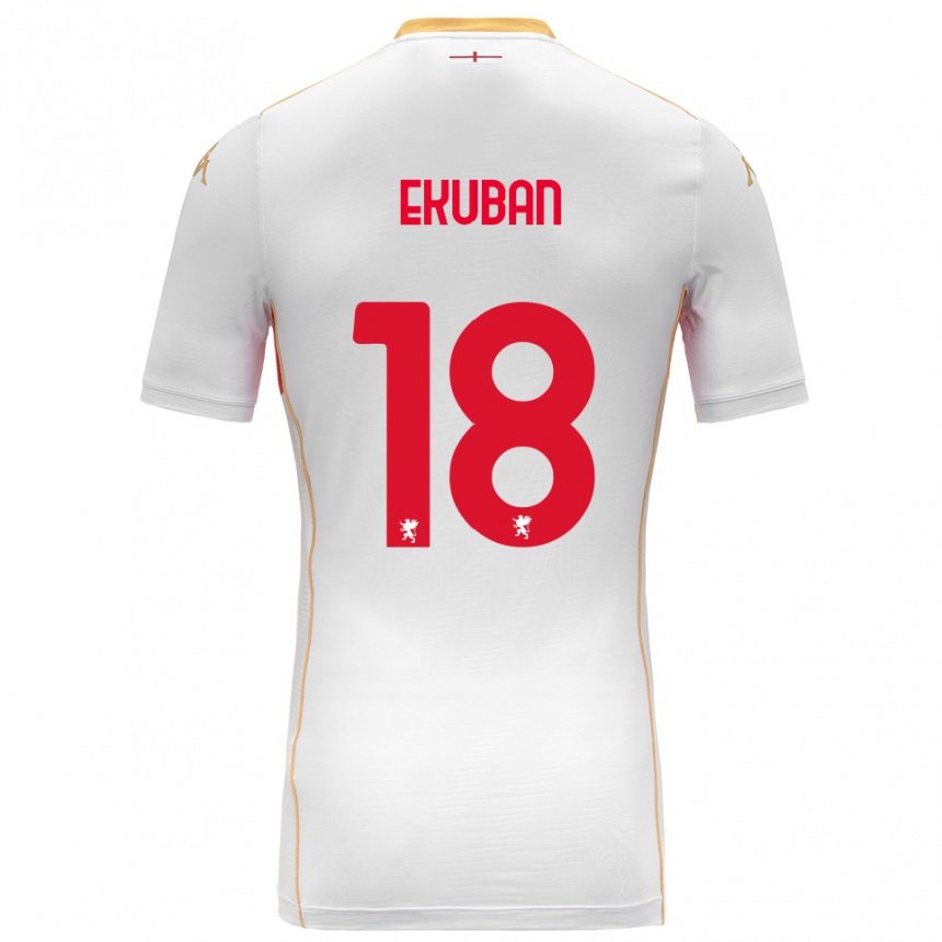 ילדים כדורגל קאלב אקובן #18 לבן אדום הרחק ג'רזי 2025/26