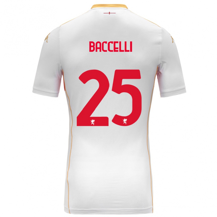 ילדים כדורגל Pietro Baccelli #25 לבן אדום הרחק ג'רזי 2025/26