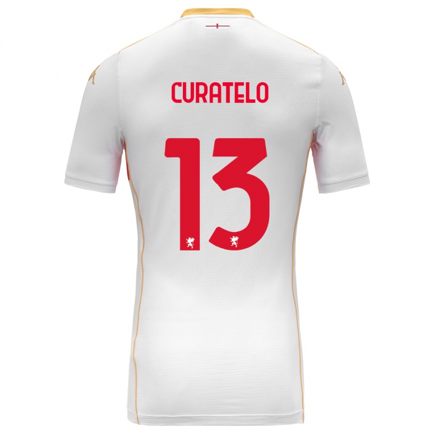 ילדים כדורגל Andrea Curatelo #13 לבן אדום הרחק ג'רזי 2025/26