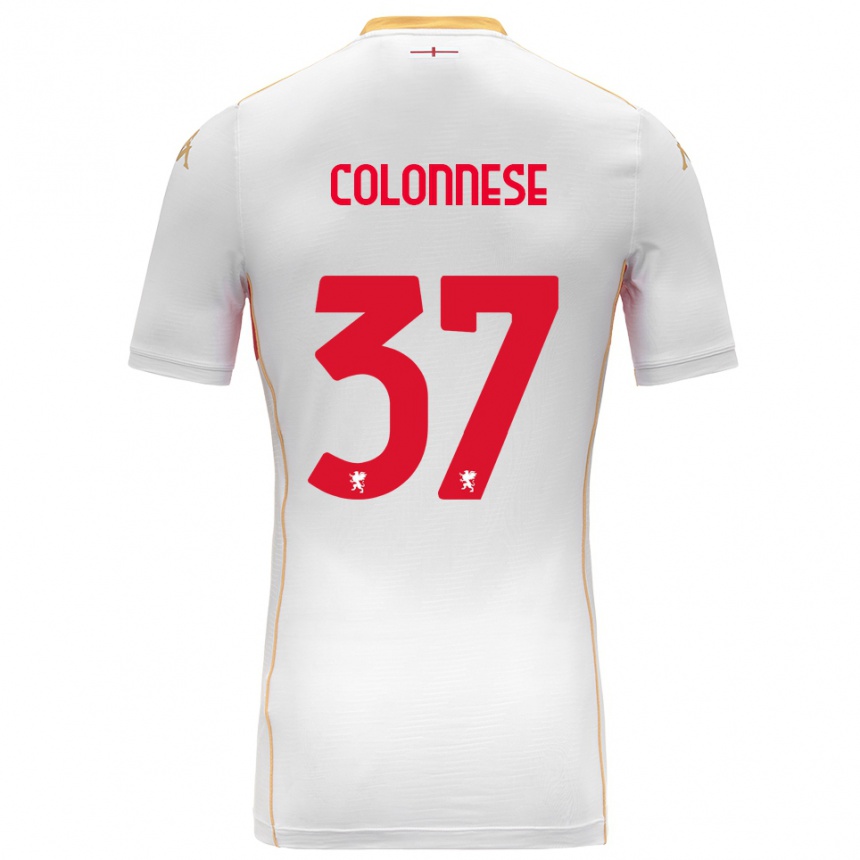 ילדים כדורגל Lorenzo Colonnese #37 לבן אדום הרחק ג'רזי 2025/26
