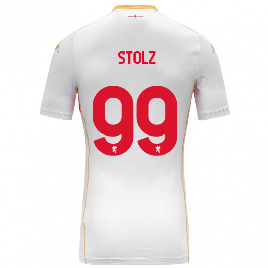 ילדים כדורגל פרנץ שטולץ #99 לבן אדום הרחק ג'רזי 2025/26 ילדים כדורגל פרנץ שטולץ #99 לבן אדום הרחק ג'רזי 2025/26