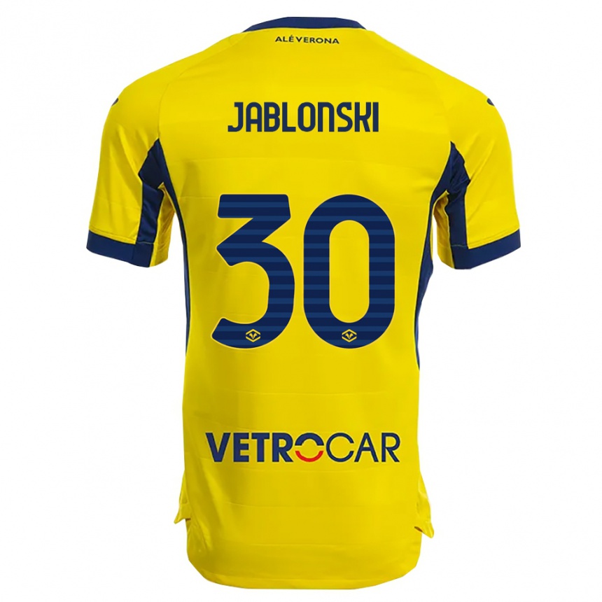 ילדים כדורגל Darvin Jablonski #30 צהוב נייבי הרחק ג'רזי 2025/26
