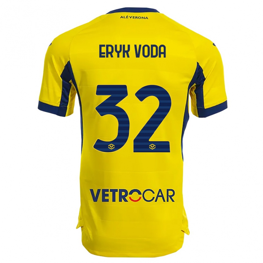 ילדים כדורגל Andrei Eryk Voda #32 צהוב נייבי הרחק ג'רזי 2025/26