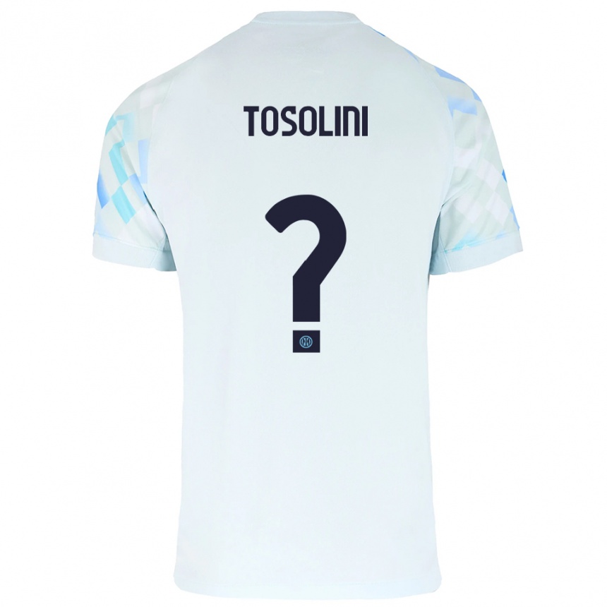 ילדים כדורגל Nicolas Tosolini #0 לבן כחול הרחק ג'רזי 2025/26