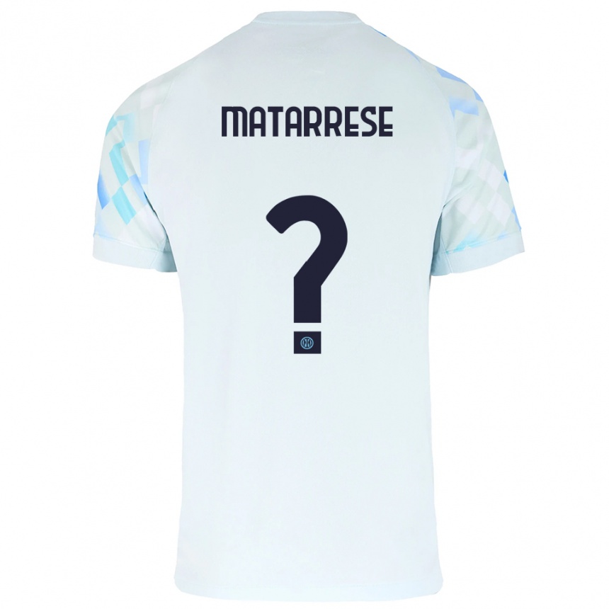 ילדים כדורגל Thomas Matarrese #0 לבן כחול הרחק ג'רזי 2025/26