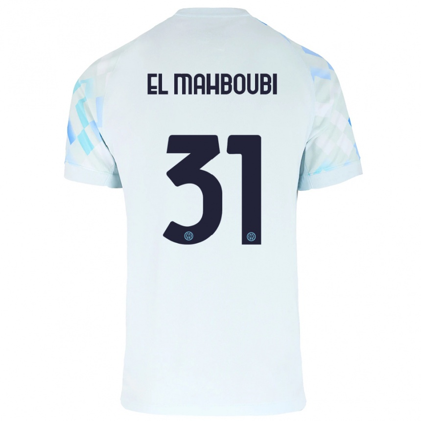 ילדים כדורגל Anas El Mahboubi #31 לבן כחול הרחק ג'רזי 2025/26