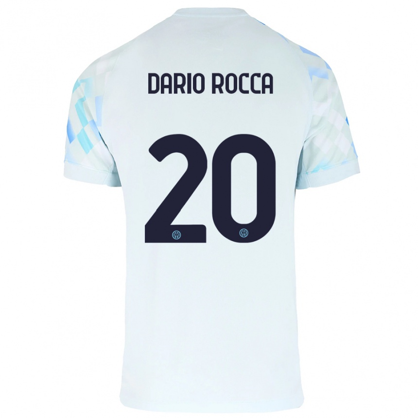 ילדים כדורגל Edoardo Dario Rocca #20 לבן כחול הרחק ג'רזי 2025/26