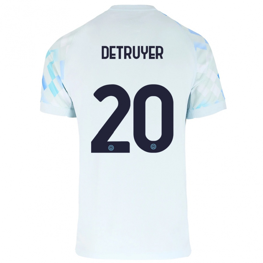 ילדים כדורגל Marie Detruyer #20 לבן כחול הרחק ג'רזי 2025/26
