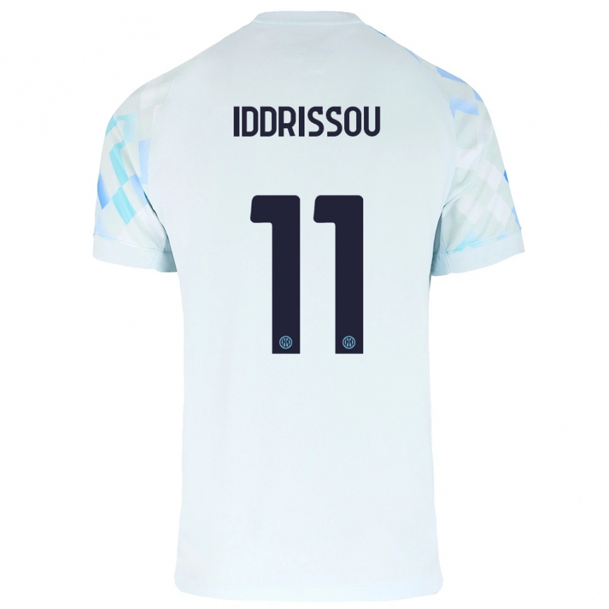 ילדים כדורגל Jamal Iddrissou #11 לבן כחול הרחק ג'רזי 2025/26