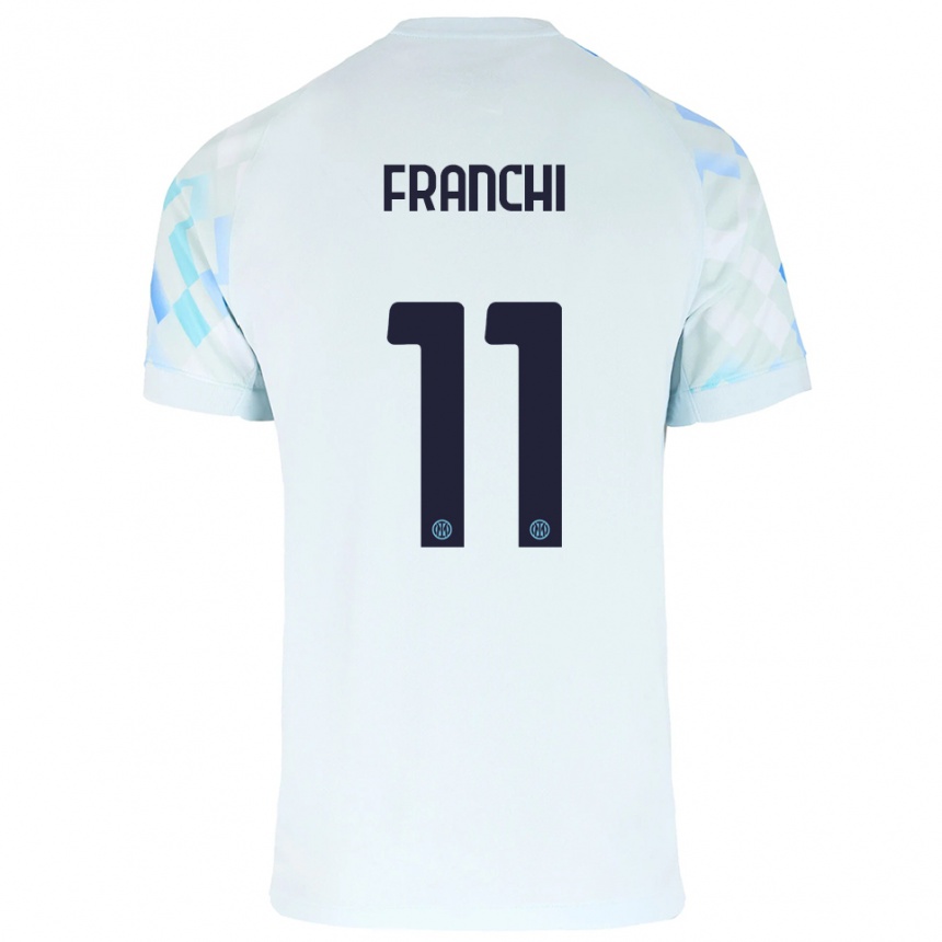 ילדים כדורגל Mirko Franchi #11 לבן כחול הרחק ג'רזי 2025/26