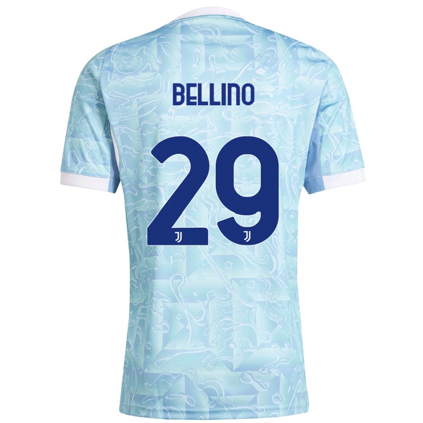 ילדים כדורגל Filippo Bellino #29 תכלת צהוב הרחק ג'רזי 2025/26