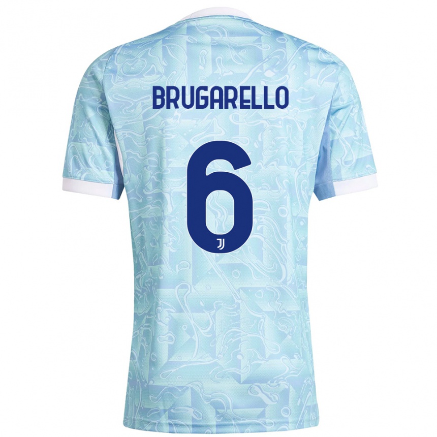 ילדים כדורגל Mattia Brugarello #6 תכלת צהוב הרחק ג'רזי 2025/26