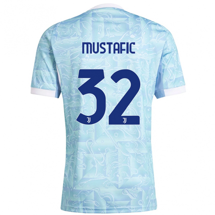ילדים כדורגל Emma Mustafic #32 תכלת צהוב הרחק ג'רזי 2025/26