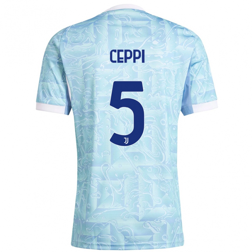 ילדים כדורגל Paolo Ceppi #5 תכלת צהוב הרחק ג'רזי 2025/26