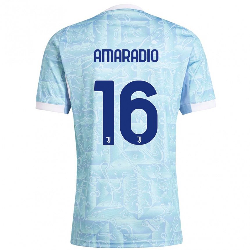 ילדים כדורגל Luca Amaradio #16 תכלת צהוב הרחק ג'רזי 2025/26