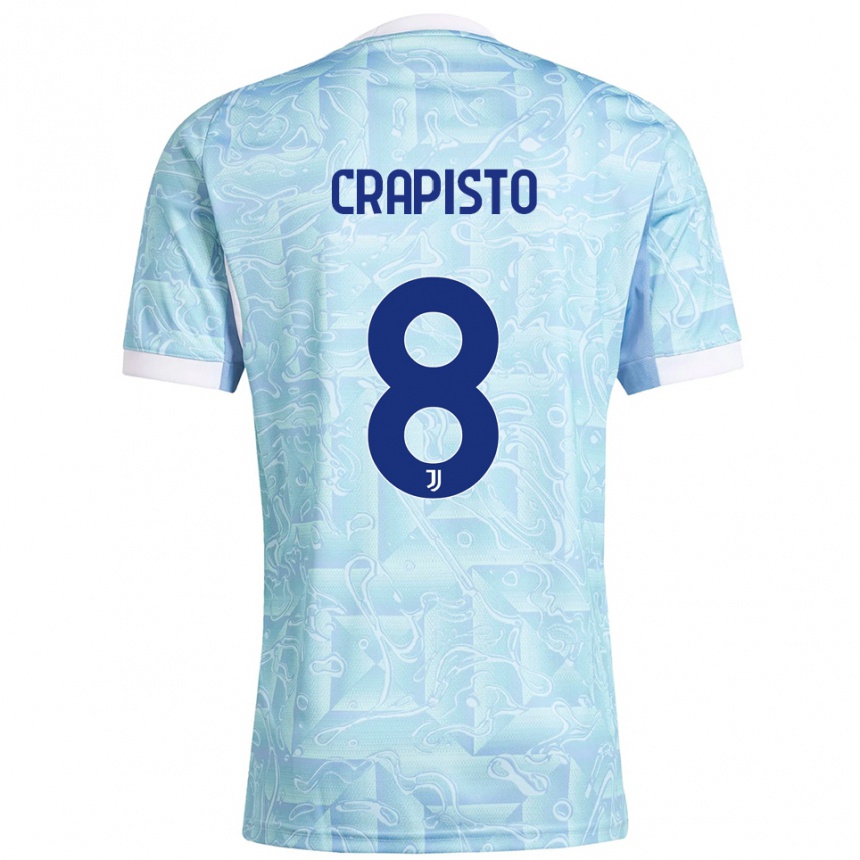 ילדים כדורגל פרנצ'סקו קראפיסטו #8 תכלת צהוב הרחק ג'רזי 2025/26