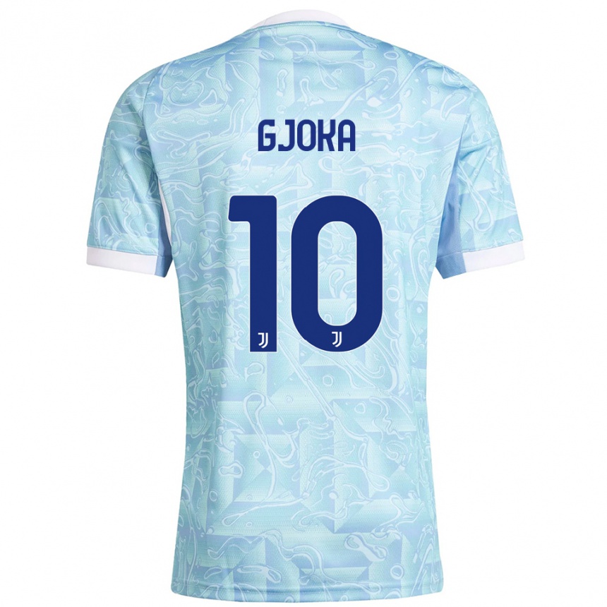 ילדים כדורגל Kevin Gjoka #10 תכלת צהוב הרחק ג'רזי 2025/26