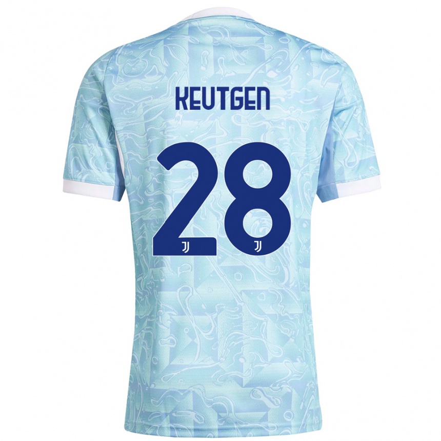 ילדים כדורגל Enzo Keutgen #28 תכלת צהוב הרחק ג'רזי 2025/26