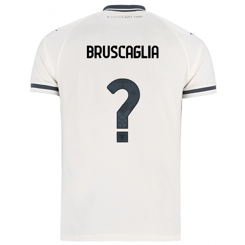 ילדים כדורגל Lukas Bruscaglia #0 לבן נייבי הרחק ג'רזי 2025/26
