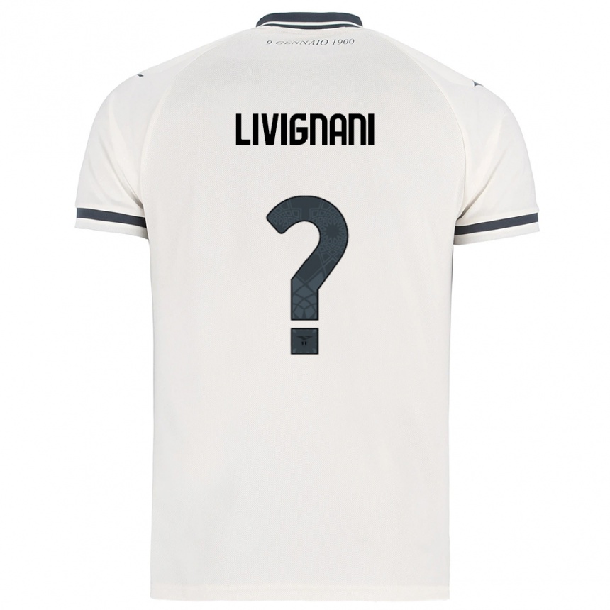 ילדים כדורגל Gioia Livignani #0 לבן נייבי הרחק ג'רזי 2025/26