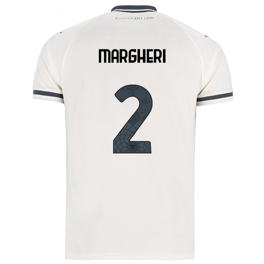 ילדים כדורגל Emanuele Margheri #2 לבן נייבי הרחק ג'רזי 2025/26