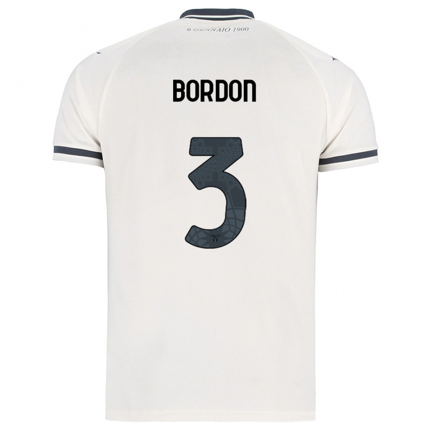 ילדים כדורגל Ricardo Bordon #3 לבן נייבי הרחק ג'רזי 2025/26