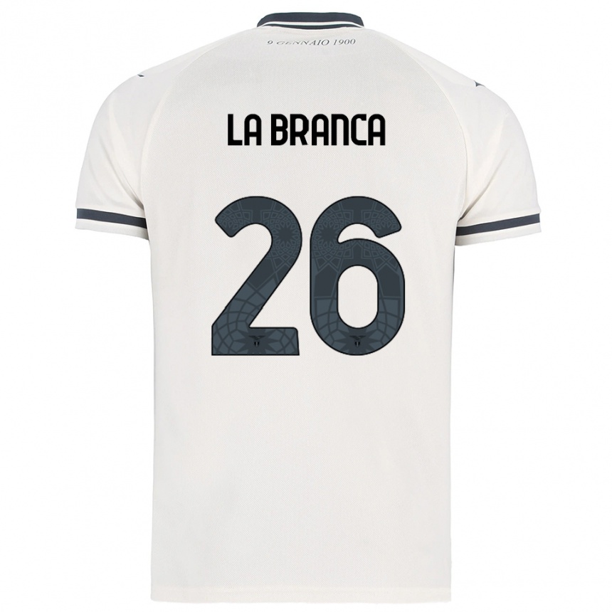 ילדים כדורגל Ruggero La Branca #26 לבן נייבי הרחק ג'רזי 2025/26