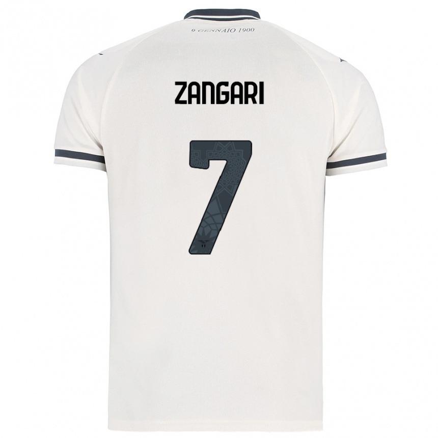 ילדים כדורגל Vincenzo Zangari #7 לבן נייבי הרחק ג'רזי 2025/26