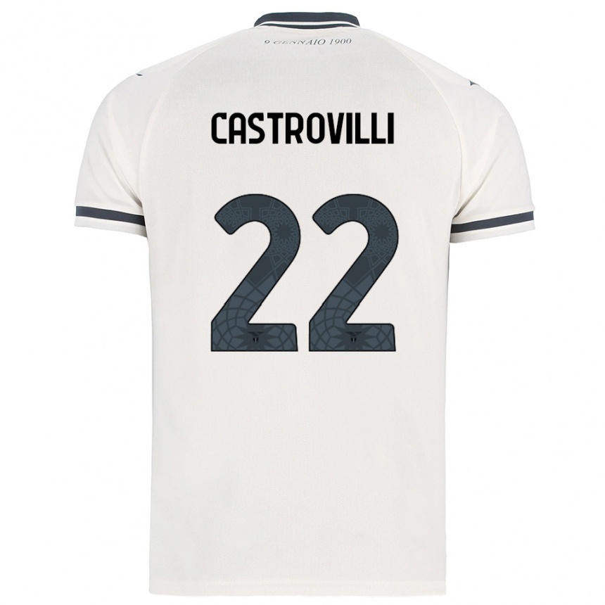 ילדים כדורגל גייטאנו קסטרווילי #22 לבן נייבי הרחק ג'רזי 2025/26