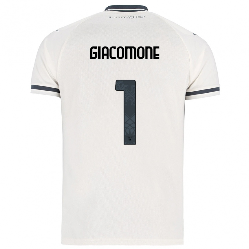 ילדים כדורגל Giacomo Giacomone #1 לבן נייבי הרחק ג'רזי 2025/26