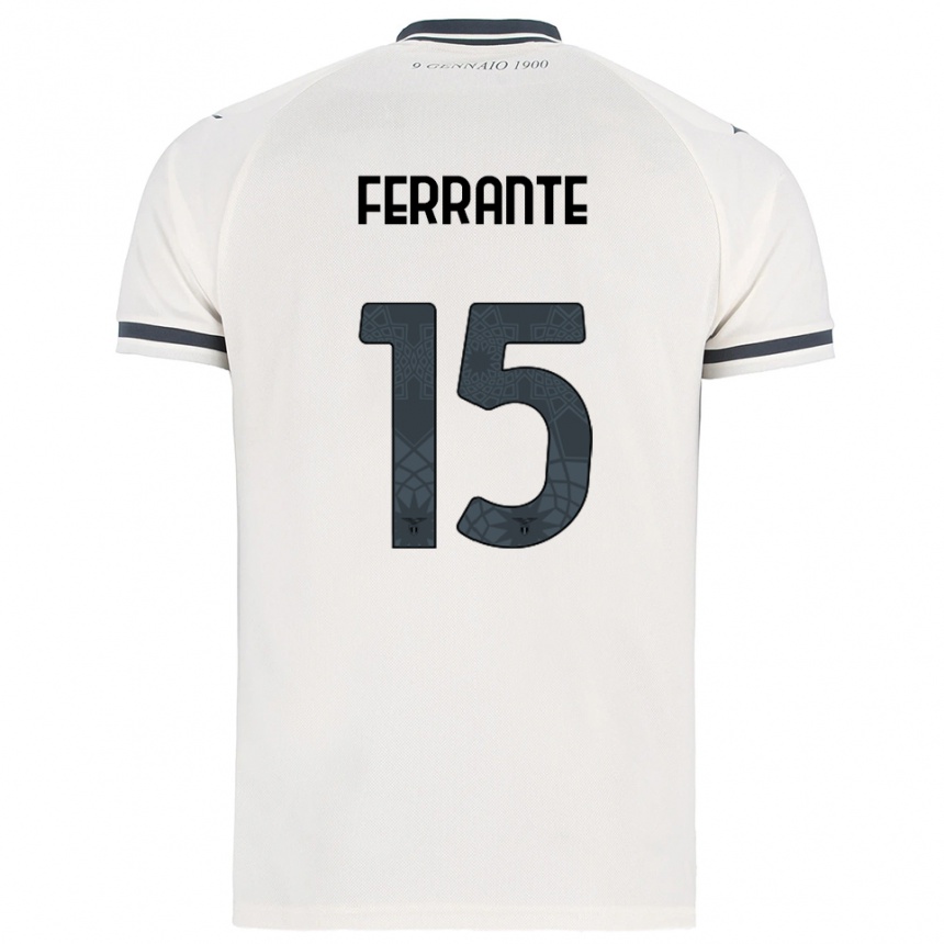 ילדים כדורגל Ferdinando Ferrante #15 לבן נייבי הרחק ג'רזי 2025/26