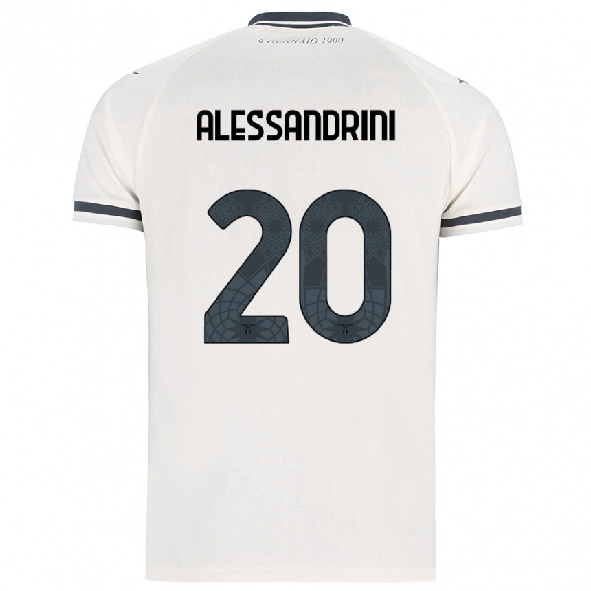 ילדים כדורגל Fabrizio Alessandrini #20 לבן נייבי הרחק ג'רזי 2025/26