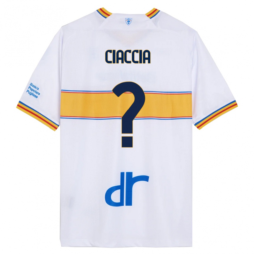 ילדים כדורגל Mattia Ciaccia #0 לבן צהוב הרחק ג'רזי 2025/26