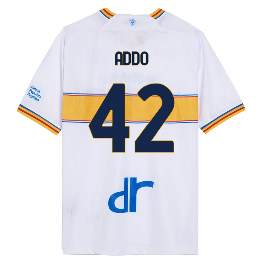 ילדים כדורגל Vernon Addo #42 לבן צהוב הרחק ג'רזי 2025/26