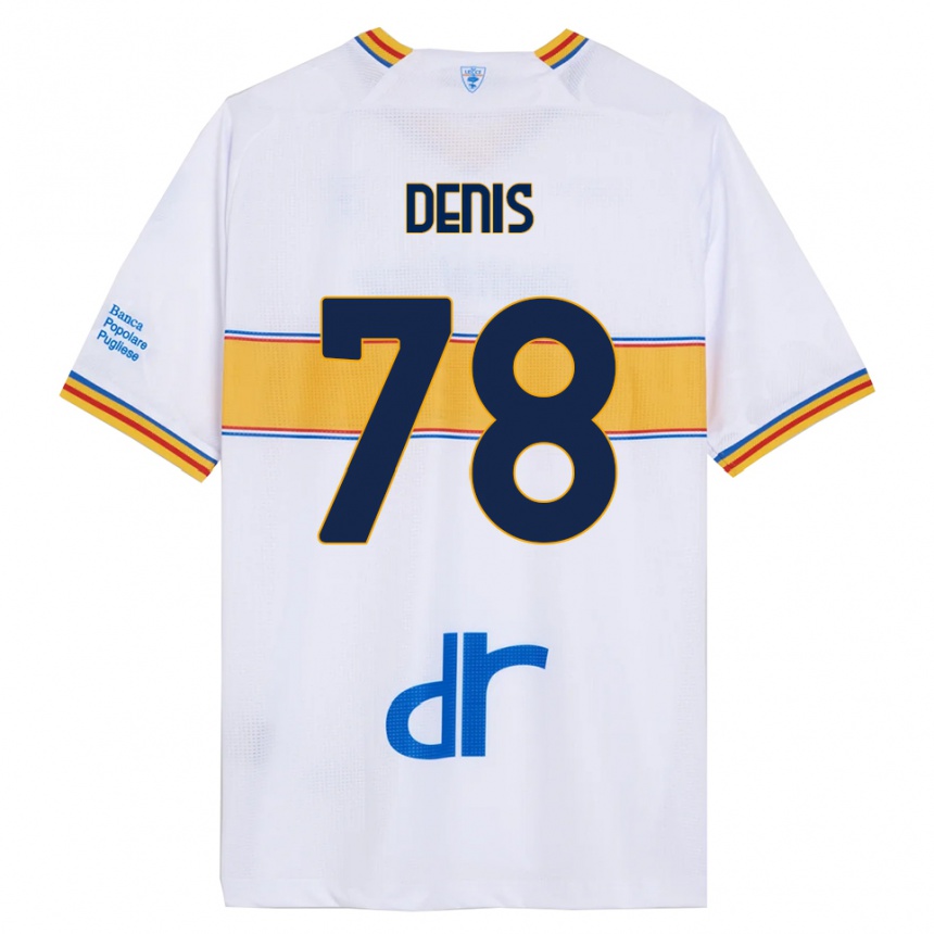 ילדים כדורגל Max Denis #78 לבן צהוב הרחק ג'רזי 2025/26
