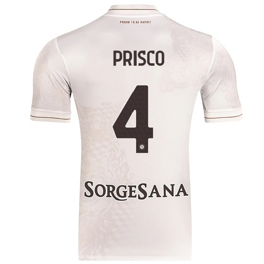 ילדים כדורגל Vincenzo Prisco #4 שמפניה חום הרחק ג'רזי 2025/26